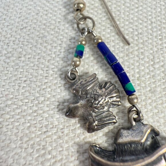 Shube's Manufacturing Sterling Silver Noahs Ark Dangle Earrings Signed - Picture 3 of 10